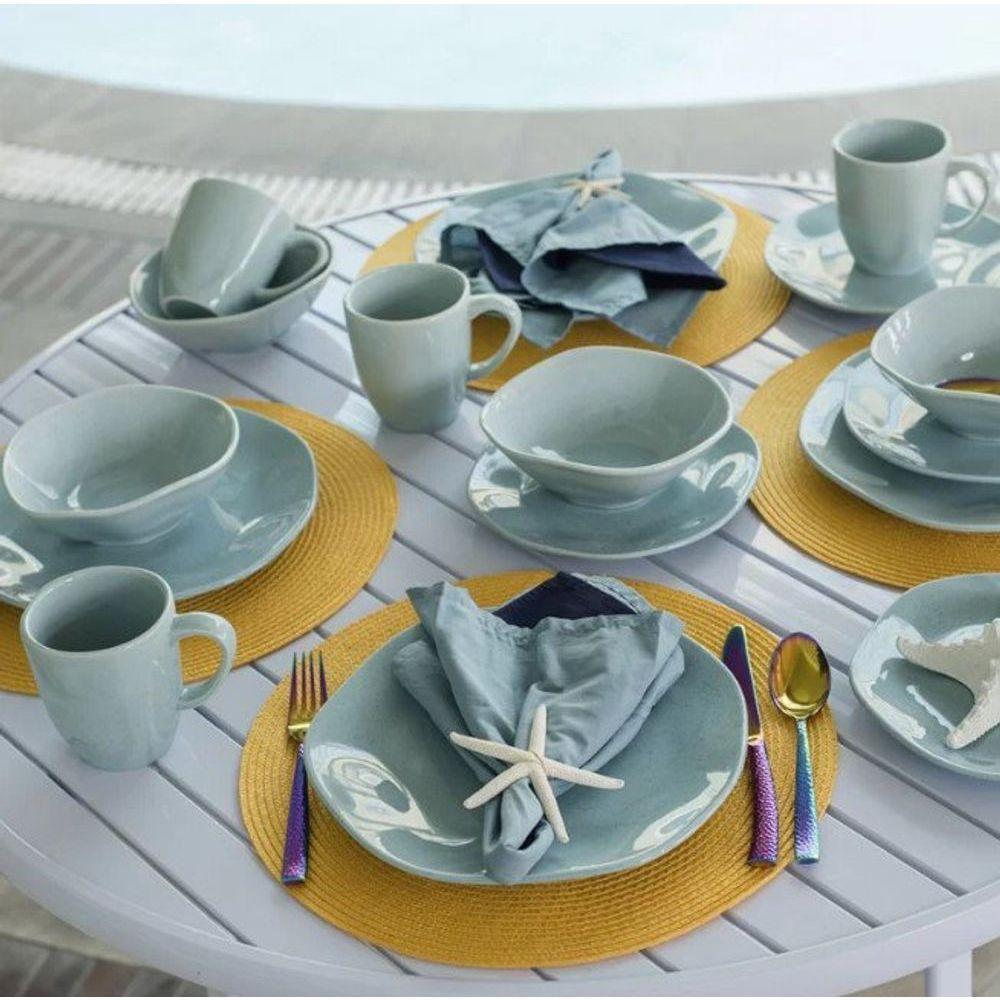 Jogo De Jantar Em Porcelana Ryo Com 30 Peças Oxford Blue Bay - 2
