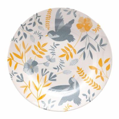 Jogo De Pratos Rasos Em Cerâmica Donna Com 6 Peças 26cm Oxford Bem Te Vi