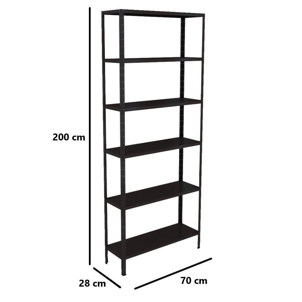 Estante Aço 5 Prateleiras Livros Cozinha Quarto Eaf014 Preto - 4