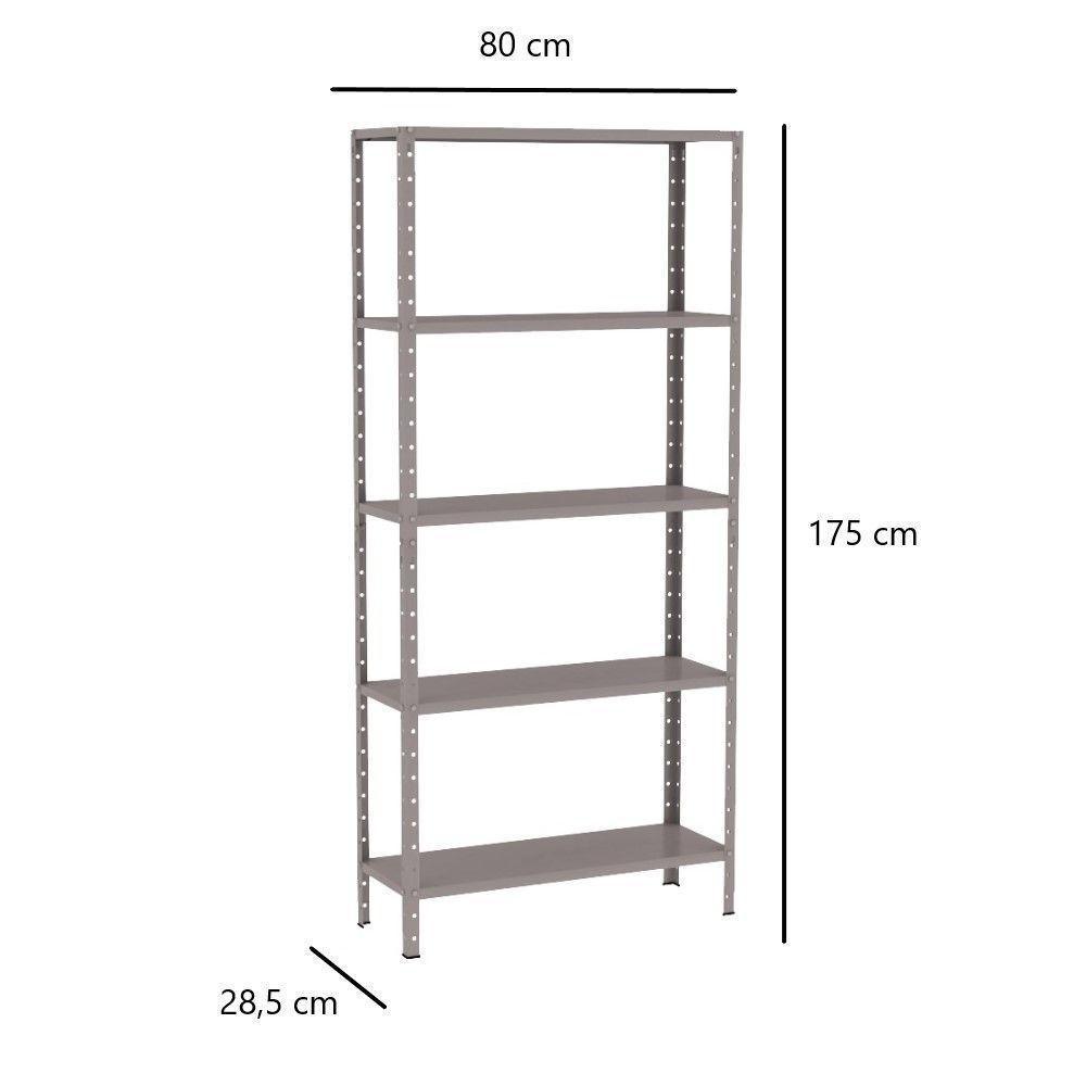 Estante Aço 5 Prateleiras Livros Cozinha Quarto Eaf005 Cinza - 5