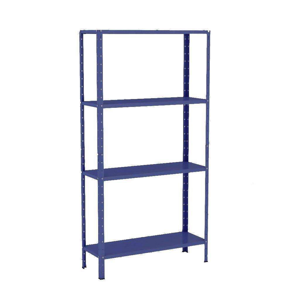 Estante Aço 4 Prateleiras Livros Cozinha Quarto Eaf006 Azul - 1