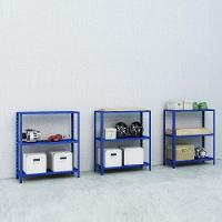 Estante Aço 3 Prateleiras Livros Cozinha Quarto Eaf007 Azul - 5