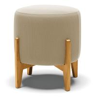 Kit 01 Poltrona E 01 Puff Marrom Rato Base Madeira Castanho - 6