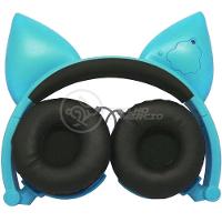 Fone De Ouvido Gatinho Fox Fio C/ Led Infantil Azul - 3