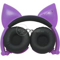 Fone De Ouvido Gatinho Fox Fio C/ Led Infantil Roxo - 10