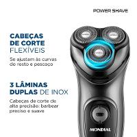Barbeador Elétrico Power Shave Mondial - Be-02 Barbeador Be-02 Bivolt . - 6