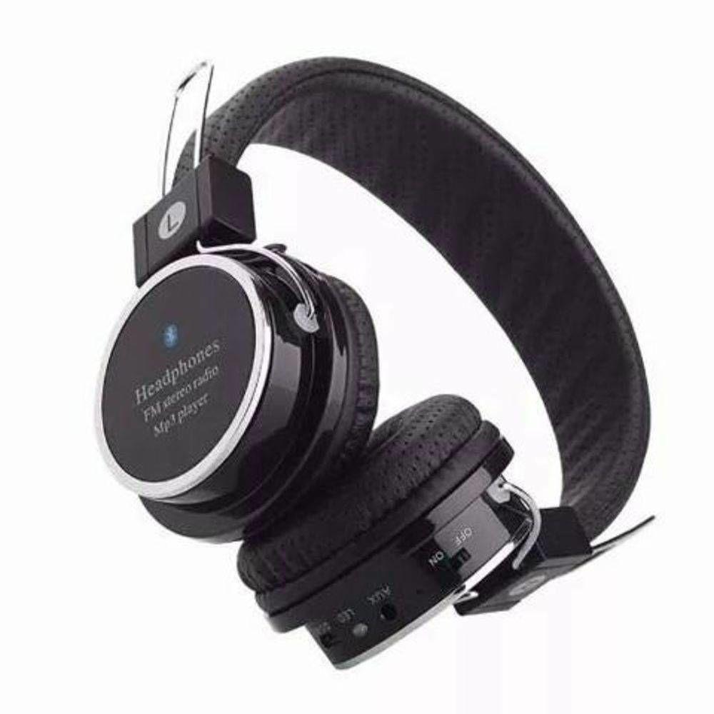 Fone de Ouvido Headphone Bluetooth Micro Sd Mp3 Rádio Fm Preto - 1