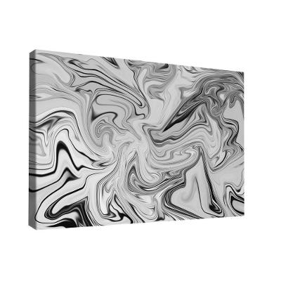 Quadro Abstrato Fluido Branco Br Artes Médio 84x54