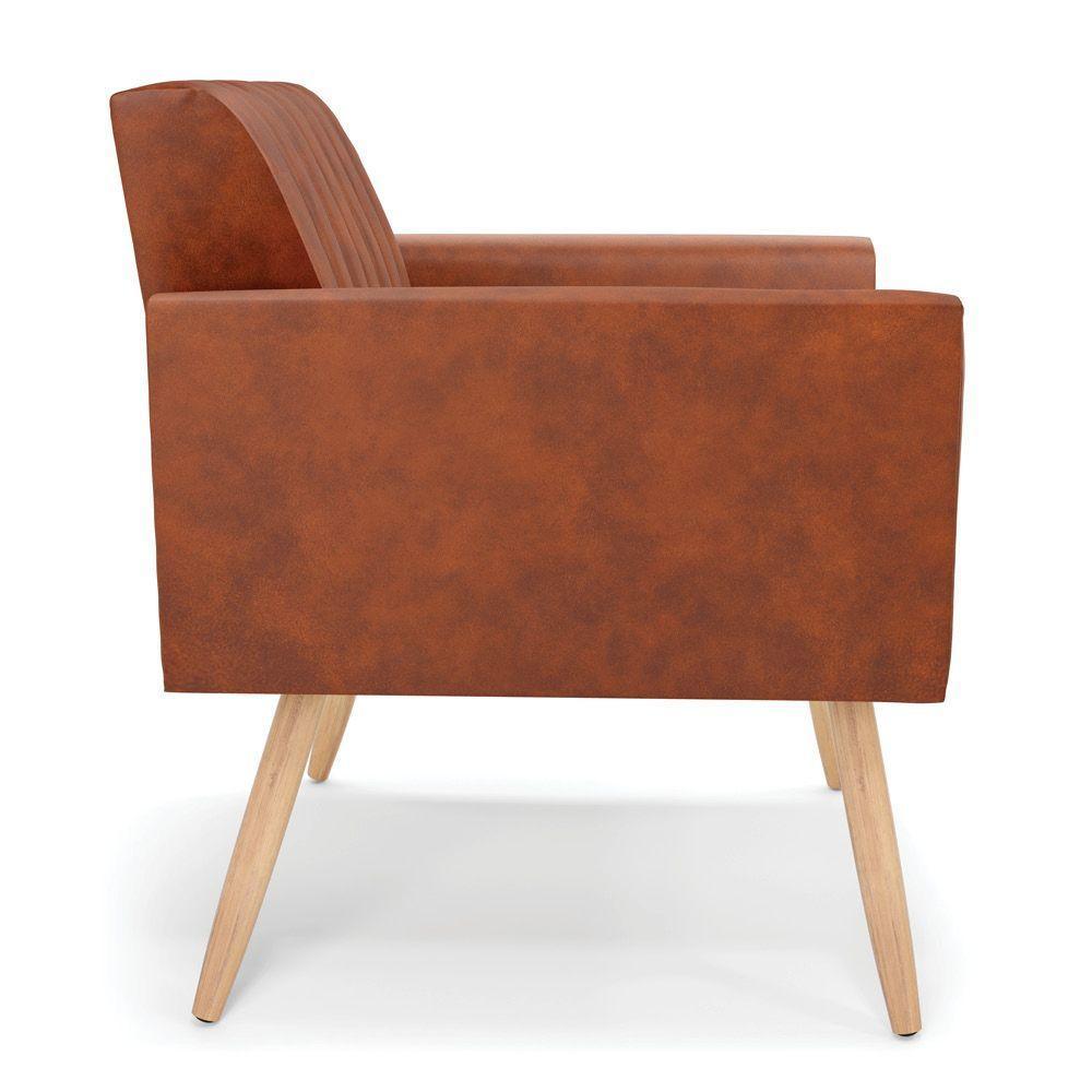 Kit 2 Poltronas Viena Gomada Corano Pés Palito Natural - D'rossi Cor Nozes - 5