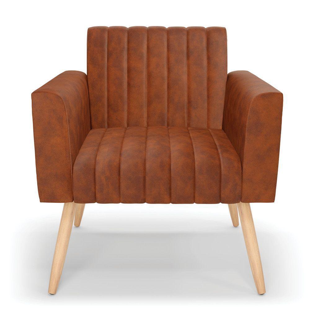 Kit 2 Poltronas Viena Gomada Corano Pés Palito Natural - D'rossi Cor Nozes - 6