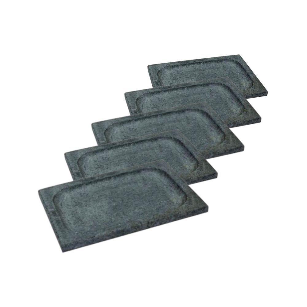 Kit 5 Prato Retangular Bandeja De Servir Pedra Sabão 10X30Cm - 1