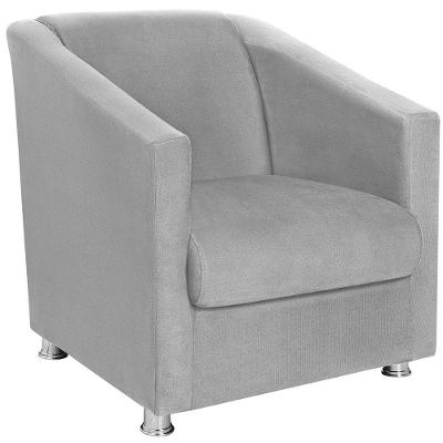Poltrona Decorativa Bia Suede Cinza Claro Mpassos Cinza Claro