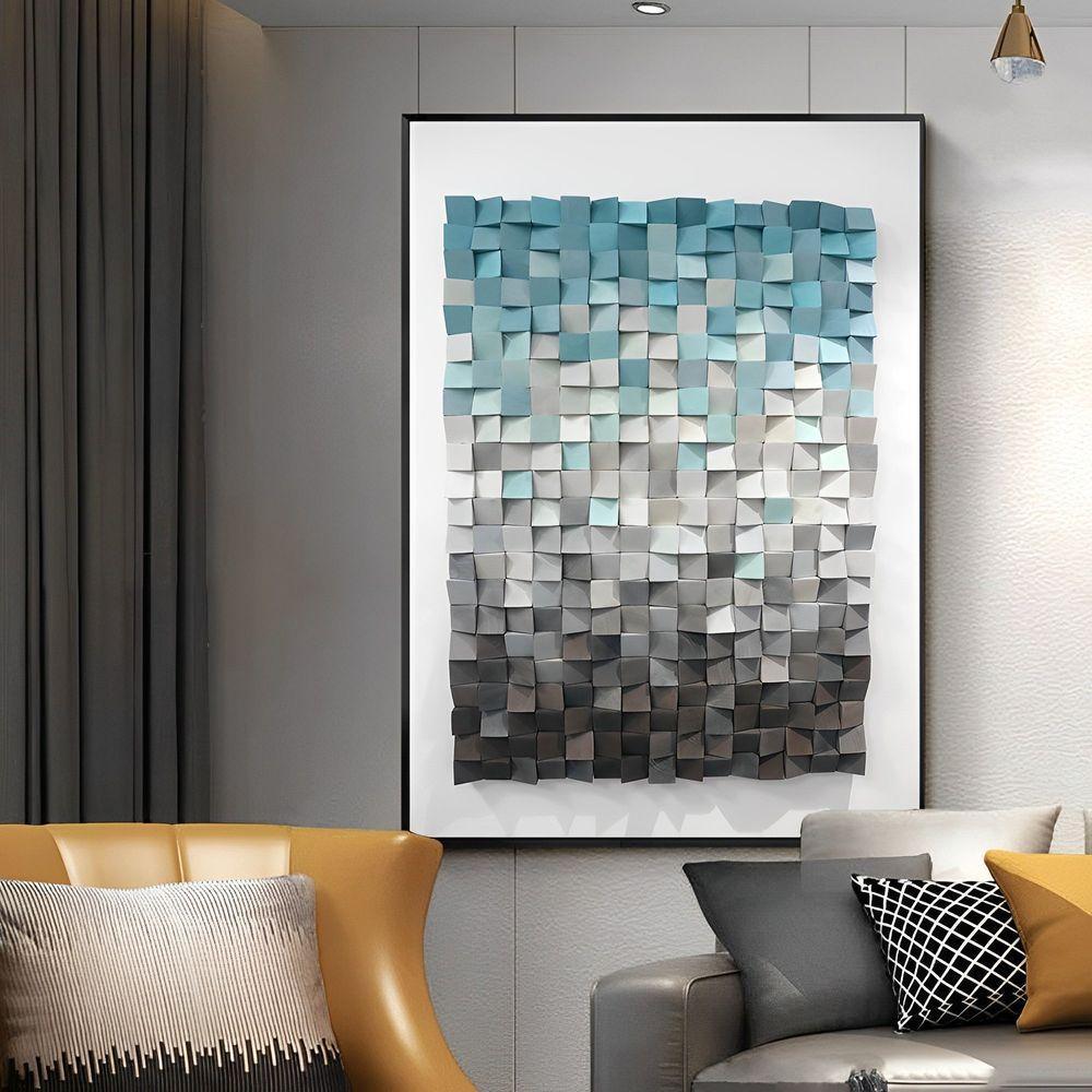 Quadro Azul 3d Effect Br Artes Grande 118x78 - 1