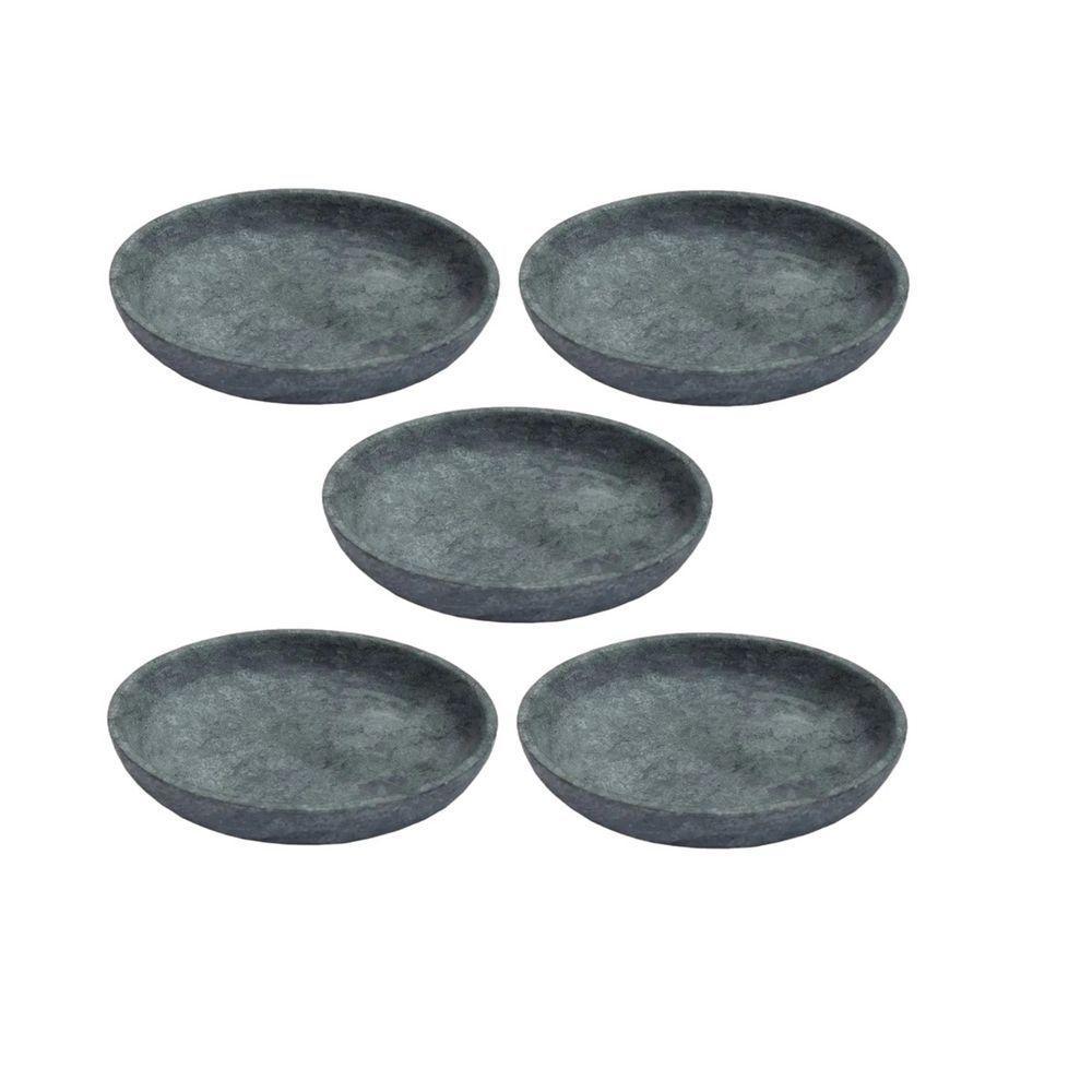 Kit 5 Pratos Fundo Para Massa Em Pedra Sabão Borda Alta 28Cm. - 1
