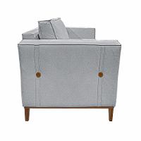 Poltrona Decorativa Pés Em Madeira Tarantino Cinza Rustico - 3