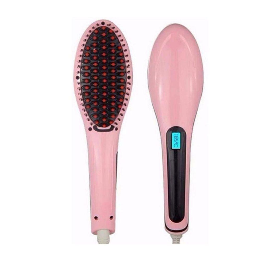 Escova Mágica Alisadora 230ºc Com Lcd- Digital - Bivolt - Rosa - 1