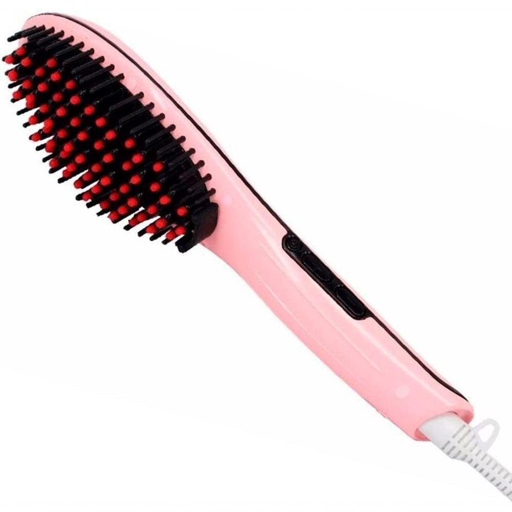 Escova Alisadora Elétrica Chapinha Lcd 230c - Rosa- Bivolt - 1
