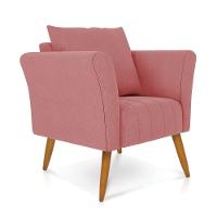 Poltrona Marilia Linho Whiski Rose A106 Pés Palito Castanho - D'rossi - 5