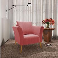 Poltrona Marilia Linho Whiski Rose A106 Pés Palito Castanho - D'rossi - 6