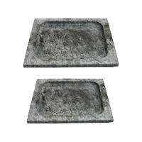 Kit Pratos Quadrado Raso Servir Porção Em Pedra Sabão P E G - 1