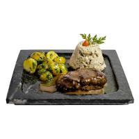 Kit Pratos Quadrado Raso Servir Porção Em Pedra Sabão P E G