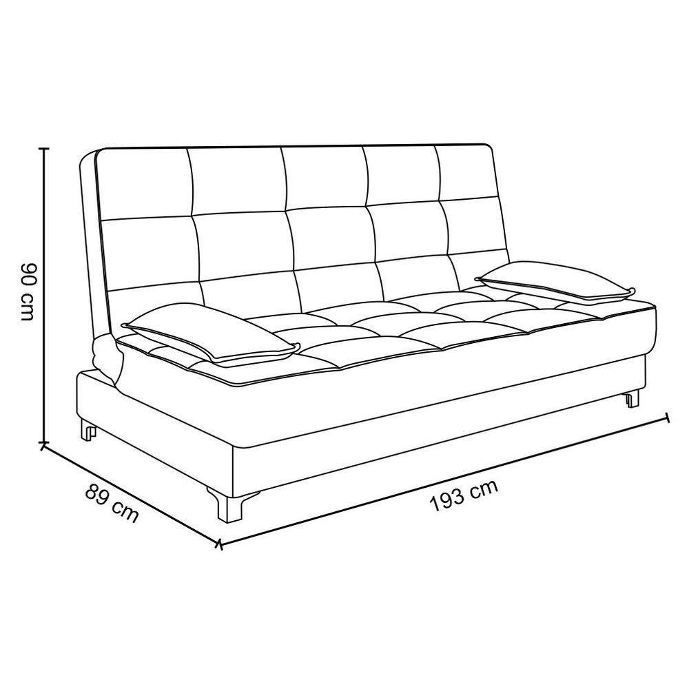 Sofá Cama Equador 193 Cm Veludo Pés Plástico Cromado Rose - 2