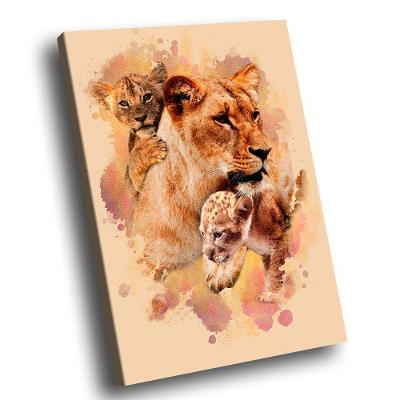 Quadro Leoa Family Br Artes Médio 84x54