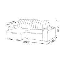 Sofá Retrátil E Reclinável 4 Lugares 245cm Kent Porta Copos No Braço Veludo Cinza G22 - Gran Belo - 2