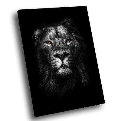 Quadro Lion Blessed Black Br Artes Médio 84x54