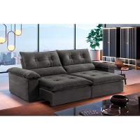 Sofá Retrátil E Reclinável Atenas 2,30m 4 Lugares Cinza - 1