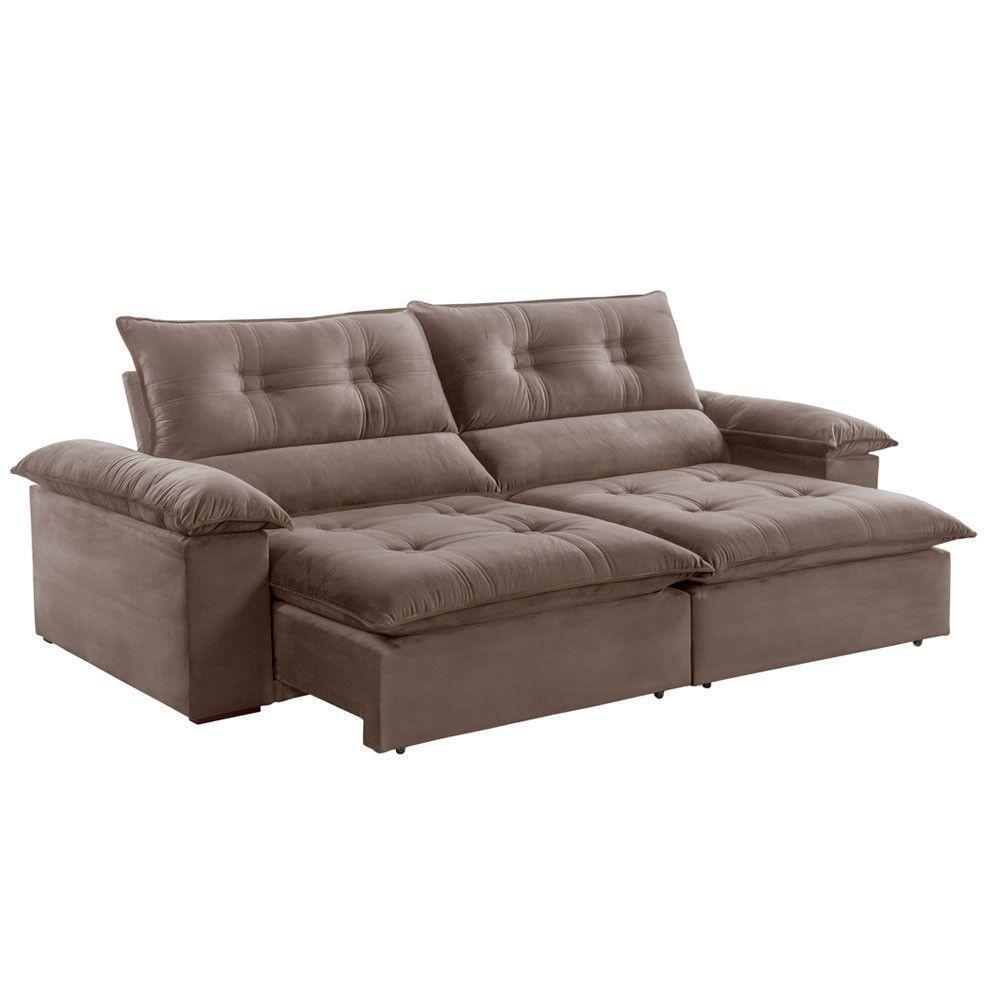 Sofá Retrátil E Reclinável Atenas 1,80m 2 Lugares Bege - 8