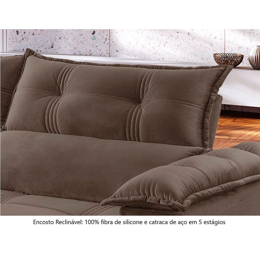 Sofá Retrátil E Reclinável Atlas 1,80m 02 Lugares Txr Bege - 4