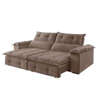 Sofá Retrátil E Reclinável Atlas 1,80m 02 Lugares Txr Bege - 8