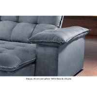 Sofá Retrátil E Reclinável Atlanta 1,80m 02 Lugares Prata - 5