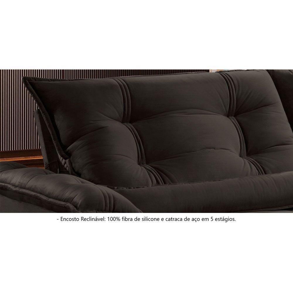 Sofá Retrátil E Reclinável Apolo 2,30m 4 Lugares Marrom - 4