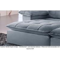 Sofá Retrátil E Reclinável Atlanta 2,10m 03 Lugares Prata - 6