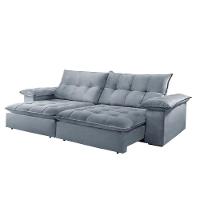 Sofá Retrátil E Reclinável Atlanta 2,10m 03 Lugares Prata - 8