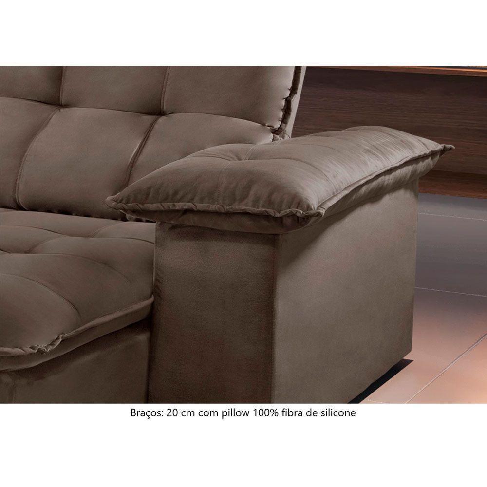 Sofá Retrátil E Reclinável Atlanta 2,30m 04 Lugares Txr Bege - 4