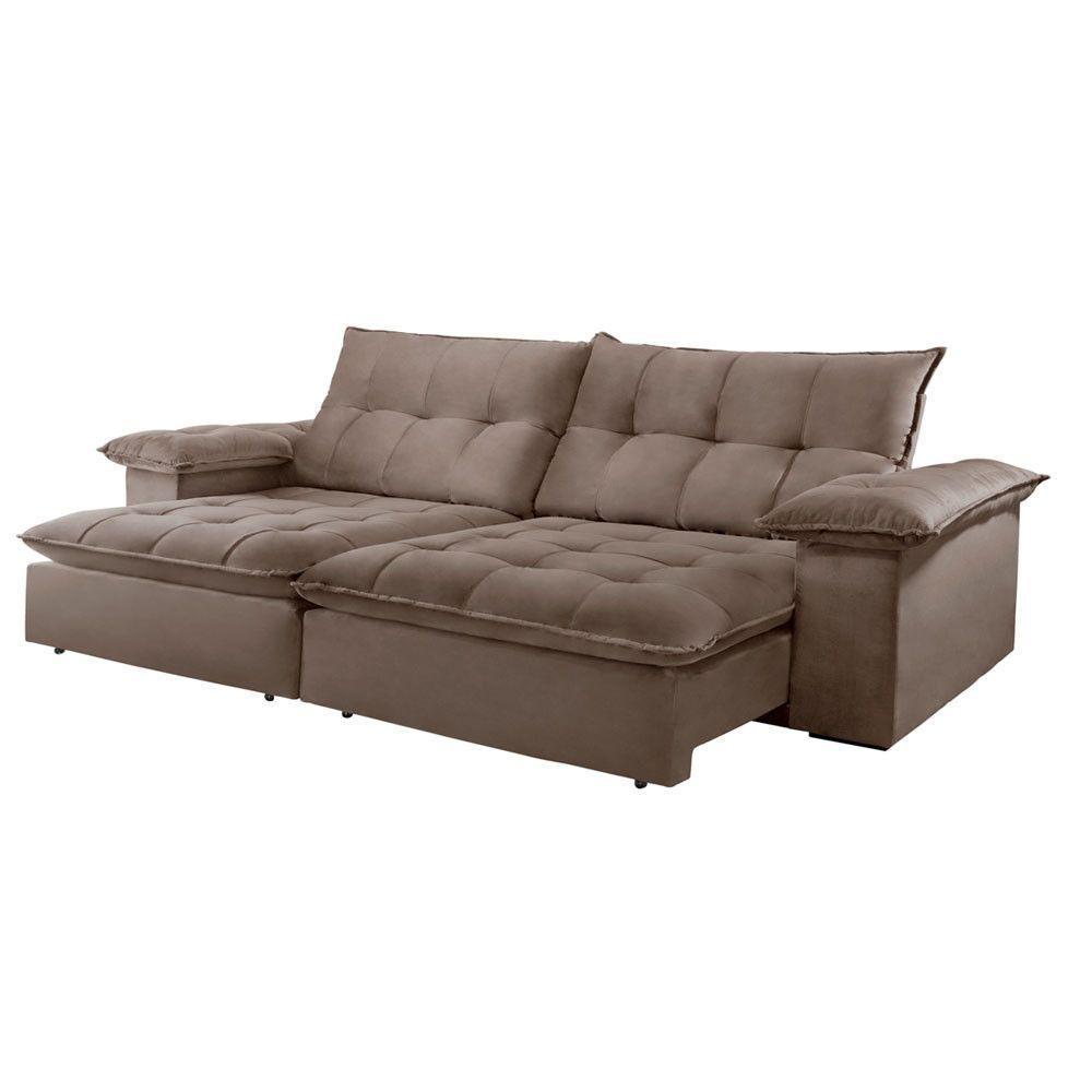 Sofá Retrátil E Reclinável Atlanta 2,30m 04 Lugares Txr Bege - 7