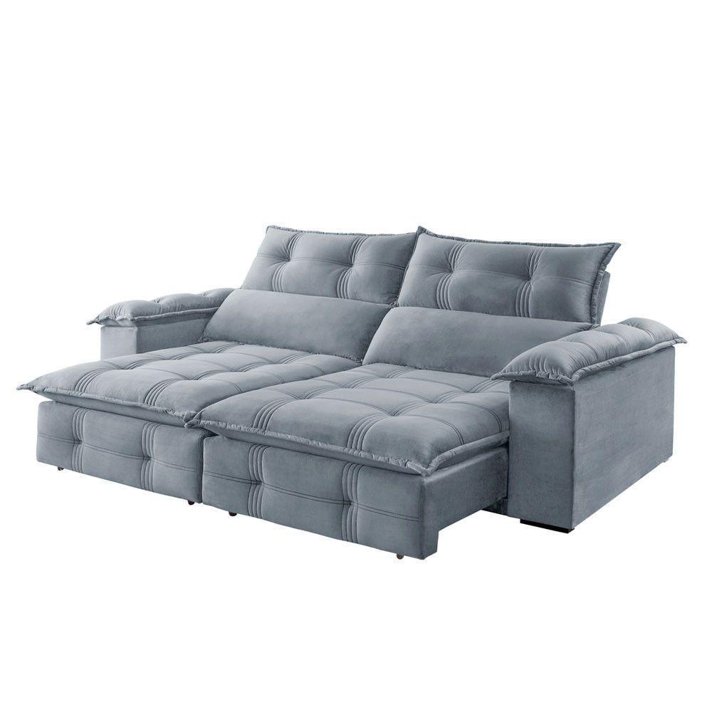 Sofá Retrátil E Reclinável Atlas 1,80m 02 Lugares Txr Prata - 8