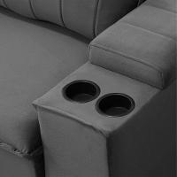 Sofá Retrátil Reclinável 3 Lugares 205Cm Baluart F05 Veludo Grafite - Mpozenato - 2