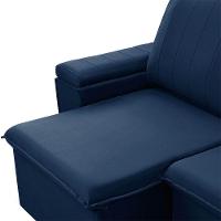 Sofá Retrátil Reclinável 3 Lugares 205Cm Baluart F05 Veludo Azul - Mpozenato - 8