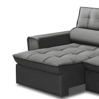 Sofá Retrátil Reclinável 3 Lugares 180Cm Blanches F05 Veludo Grafite - Mpozenato