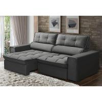 Sofá Retrátil Reclinável 3 Lugares 180Cm Blanches F05 Veludo Grafite - Mpozenato - 8