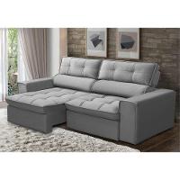 Sofá Retrátil Reclinável 3 Lugares 180cm Blanches F05 Veludo Prata - Mpozenato - 4