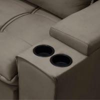 Sofá Retrátil Reclinável 3 Lugares 210Cm Moritz F05 Veludo Castor - Mpozenato - 6