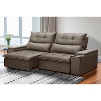 Sofá Retrátil Reclinável 3 Lugares 210Cm Moritz F05 Veludo Castor - Mpozenato - 7