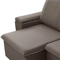 Sofá Retrátil Reclinável 3 Lugares 205cm Baluart F05 Veludo Castor - Mpozenato - 2