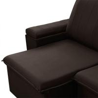 Sofá Retrátil Reclinável 3 Lugares 205Cm Baluart F05 Veludo Marrom - Mpozenato - 9
