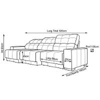 Sofá Retrátil Reclinável 5 Lugares Lisboa 320cm Couro Preto - 4